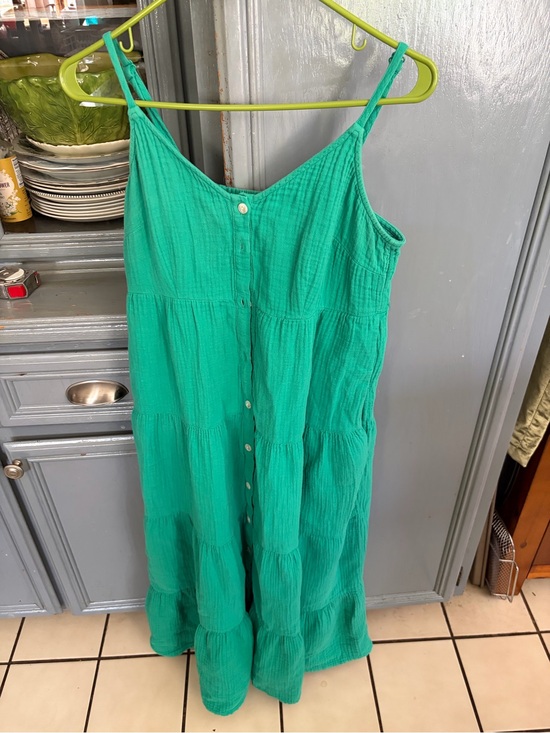 Universal Thread Dresses & Skirts - Universal Thread Teal Green Tiered Button-Front Maxi Dress
